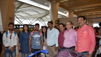 Pradeep Jayaswal (3rd from right) with students and their parents. The students is leaving for Vinnitsa National Medical University, MBBS in Ukraine.
