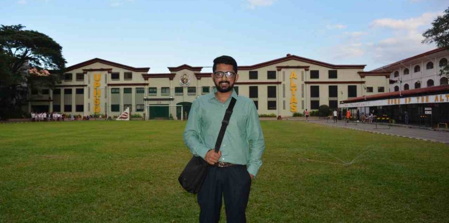 Shobhit Jayaswal at the campus of University of Perpetual Help.