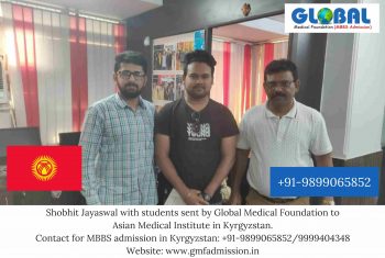 Student sent by Global Medical Foundation to Asian Medical Institute, Kyrgyzstan.