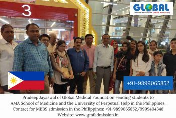 Students sent by Global Medical Foundation to AMA School of Medicine and the University of Perpetual Help.