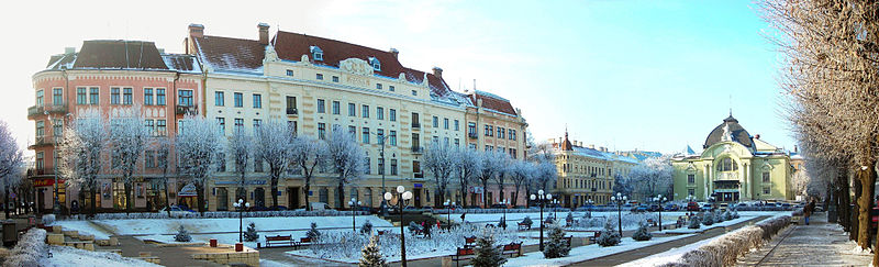 A photo of the administrative building of Bukovinian State Medical University during winters