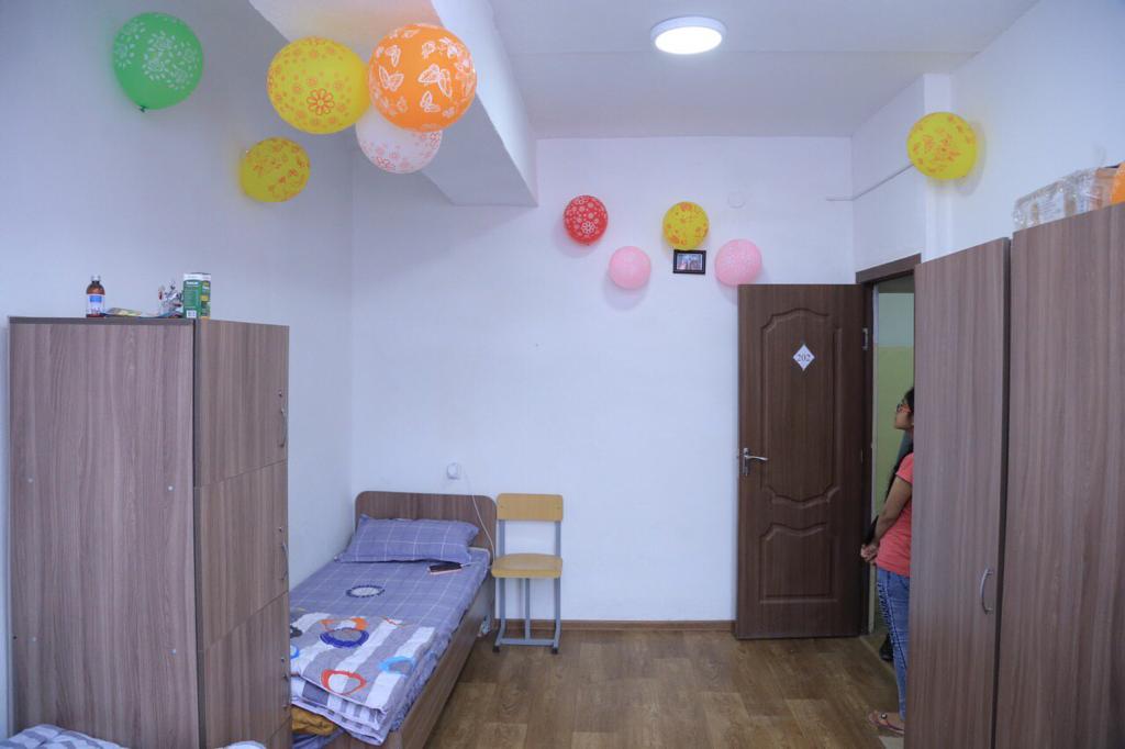 Girls hotel room at Kyrgyz State Medical Academy.
