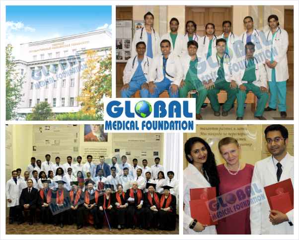 A collage showing images of Indian students at Northern State Medical University.