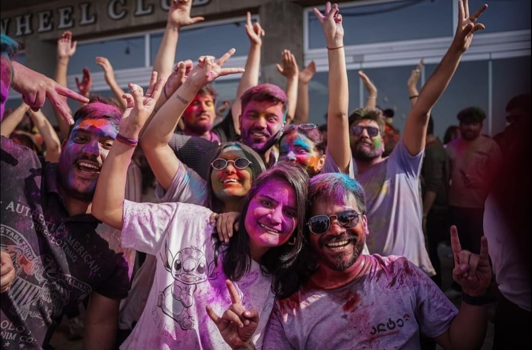 500+ Indian students celebrating Holi at Alte University