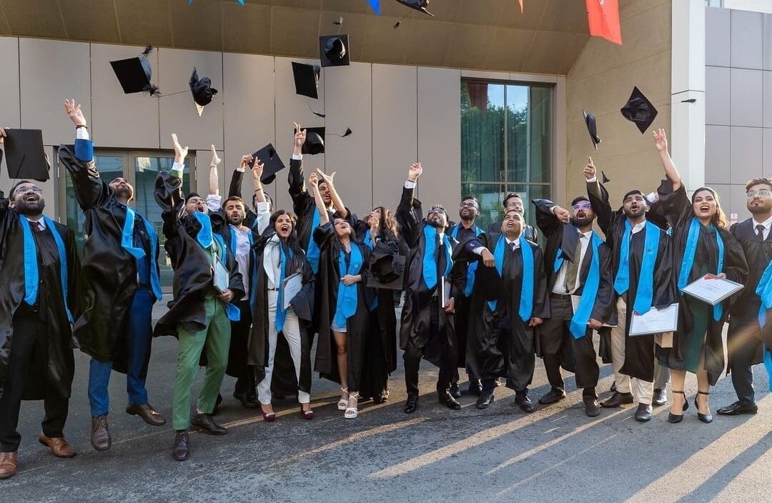 Indian students during the Graduation Ceremony at Alte University.