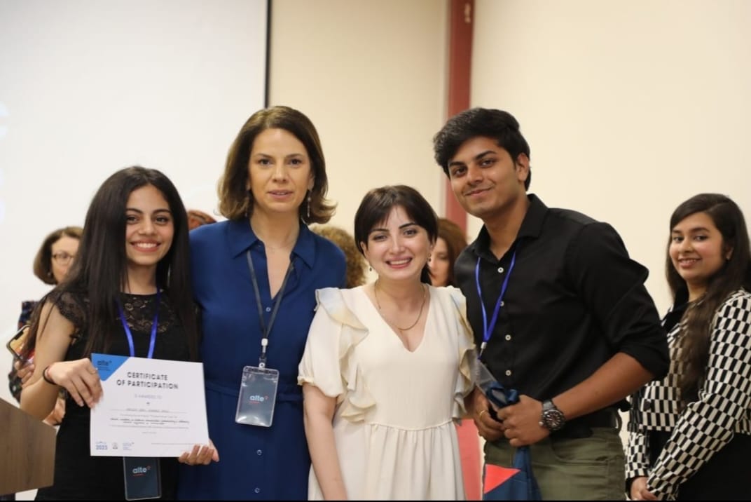 Indian students at the International Multidisciplinary Conference at Alte University.