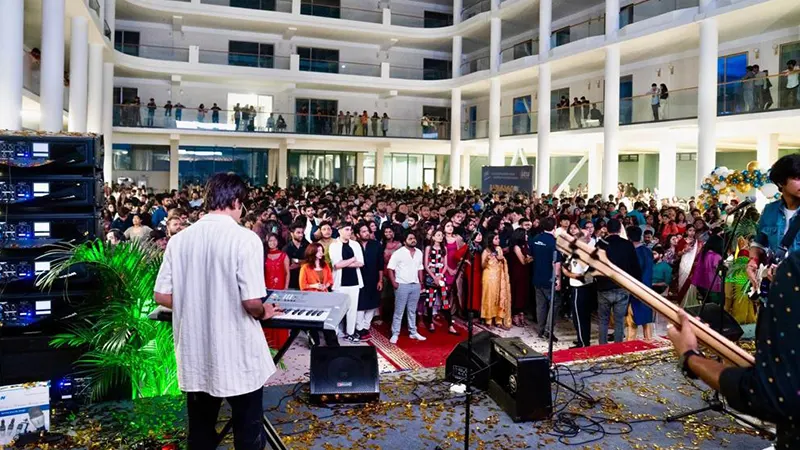 Music performance by Indian students at Georgian National University SEU.