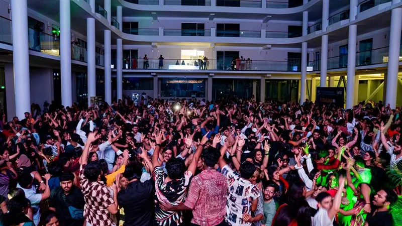 Indian students dancing on Cultural Dat at Georgian National University SEU.