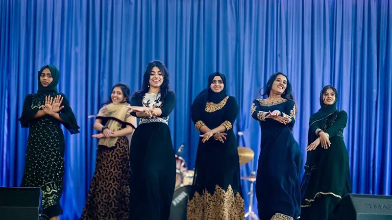 Dance performance by Indian students at Georgian National University SEU.