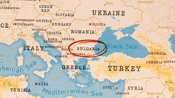 Bulgaria marked on map of Europe Bulgaria marked on map of Europe